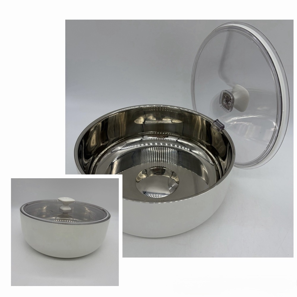 Pampered Chef 2.5-qt Insulated Serving Bowl 100263 With Lid White Hot & Cold